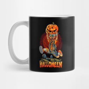 cute-halloween-zombie-running-with-pumpkin Mug